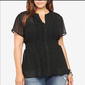Torrid empire waist top with ruffles